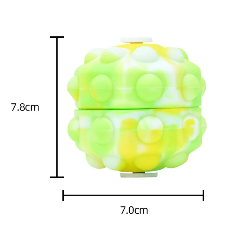 Shining Fidget Toys Baby Silicone Antistress Ball with LED Light Colorful Push Pop Bubble Fidgets Kids Simple Dimple Sensory Toy