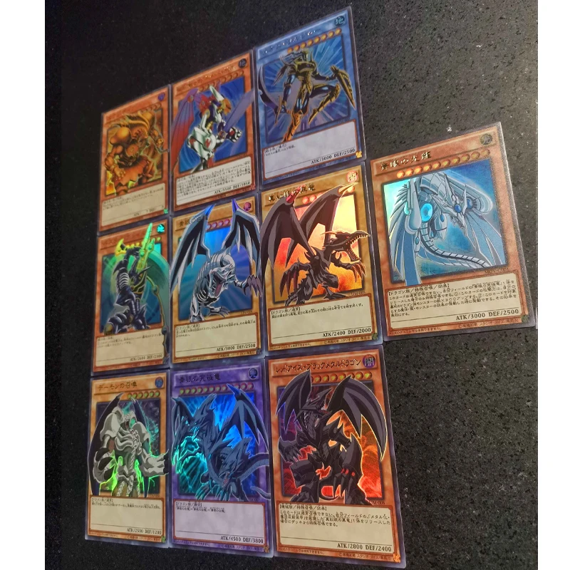 10 STKS DIY Yu-Gi-Oh! Exodia Flash Card Anime Blue-Eyes White Dragon Collectible Card Cartoon Signature Card Kerstcadeau