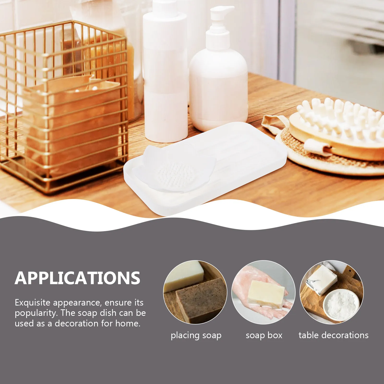 1Set Silicone Soap Rest Creative Chic Design Fast Drying Soap Tray with Superior Drainage for Bathroom Kitchen Home Supplies