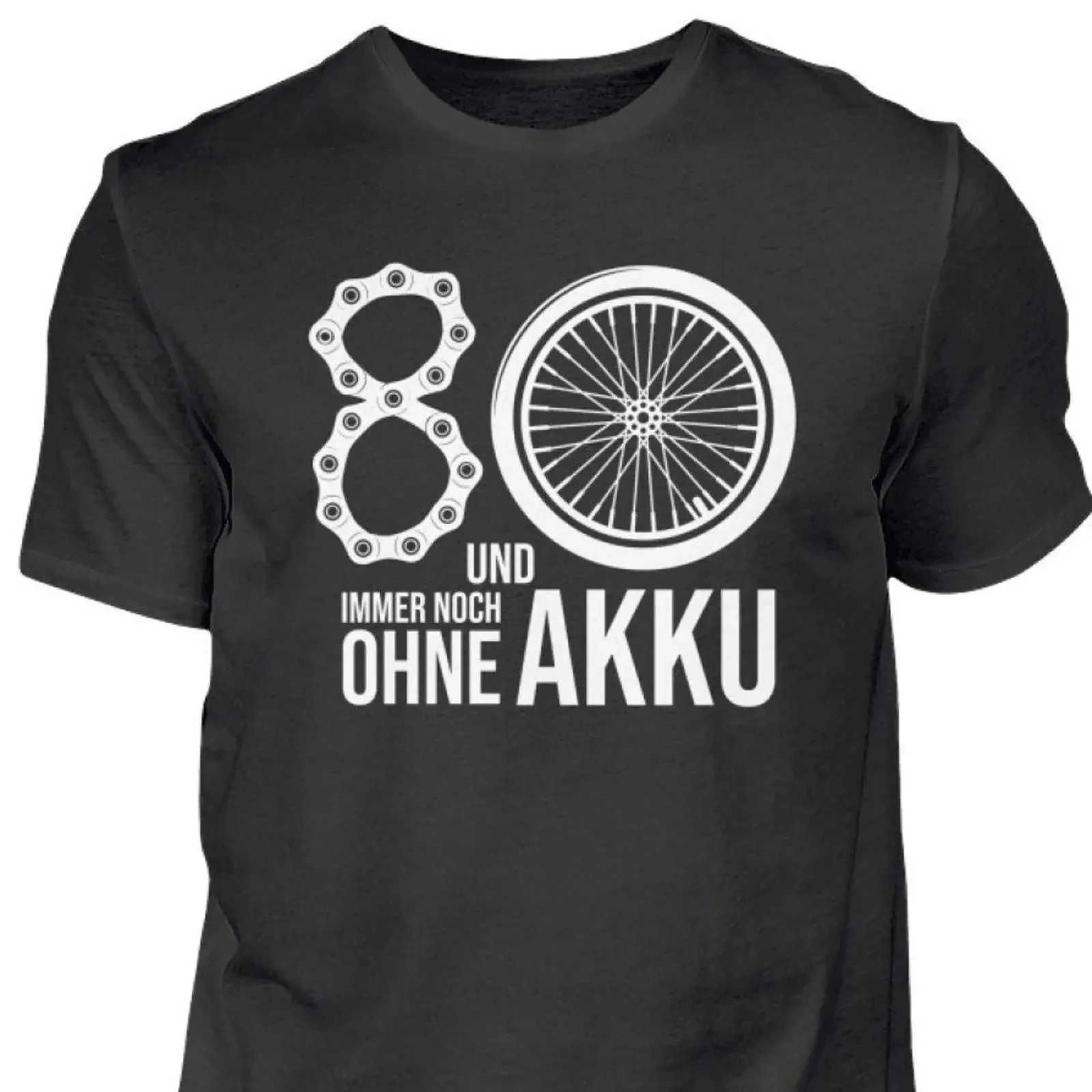 80 and still without battery bicycle shirt cyclist gift funny birthday cotton t white vintage Washed homme Slightly