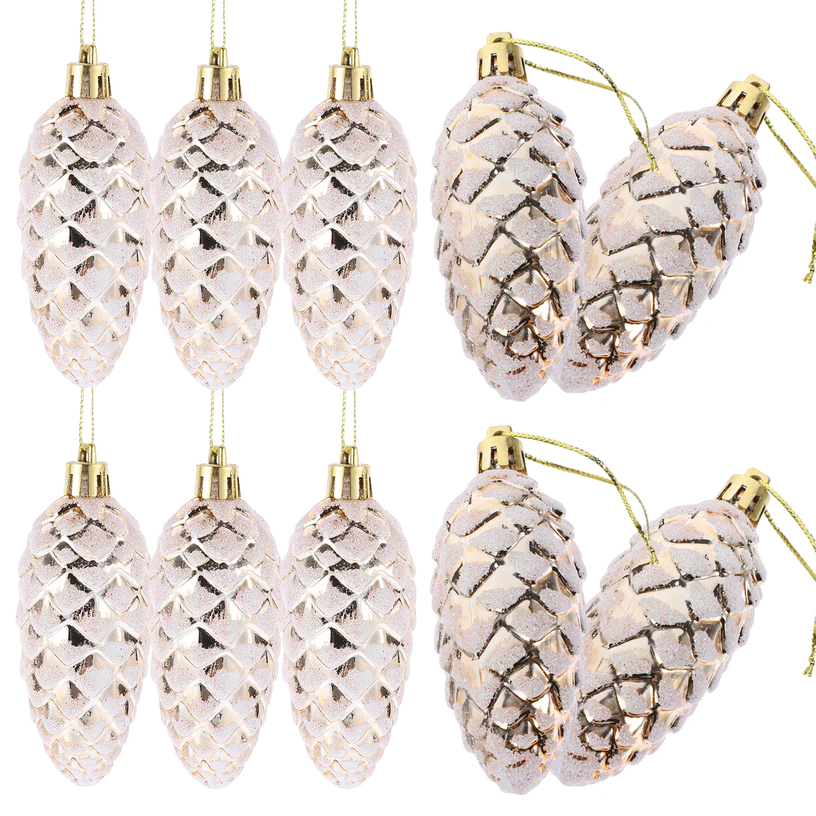 

10Pcs Pine Cones Xmas Ornaments Hanging Decorations Christmas Tree Charms Party Indoor Outdoor Pine Cones for Crafts