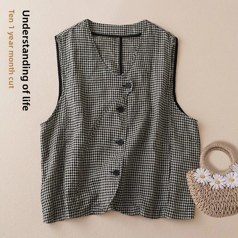 

Женский летний новый дизайн, льняной открытый кардиган с v-образным вырезом и одним пуговицами, верхняя одежда свободного покроя для поездок на работу