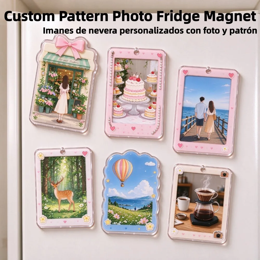 Custom Design Acrylic Fridge Magnet High-definition Transparent Acrylic Fridge Magnet DIY Pattern Photo Fridge Magnet