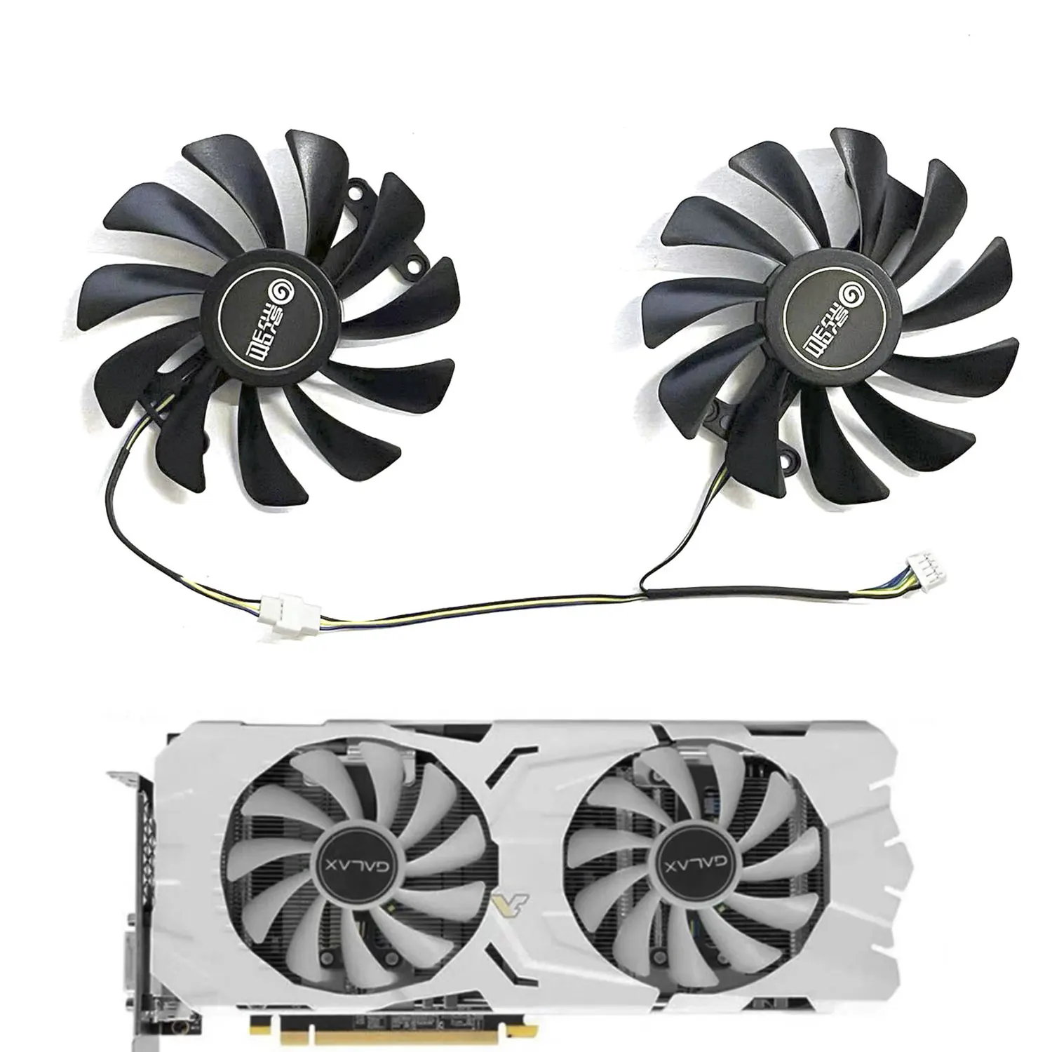 New GPU fan 4PIN 95MM GFM10012H12SPA GTX 1080 GPU fan for GALAXY GTX 1070 1070TI 1080 EXOC SNPR white graphics card cooling fan