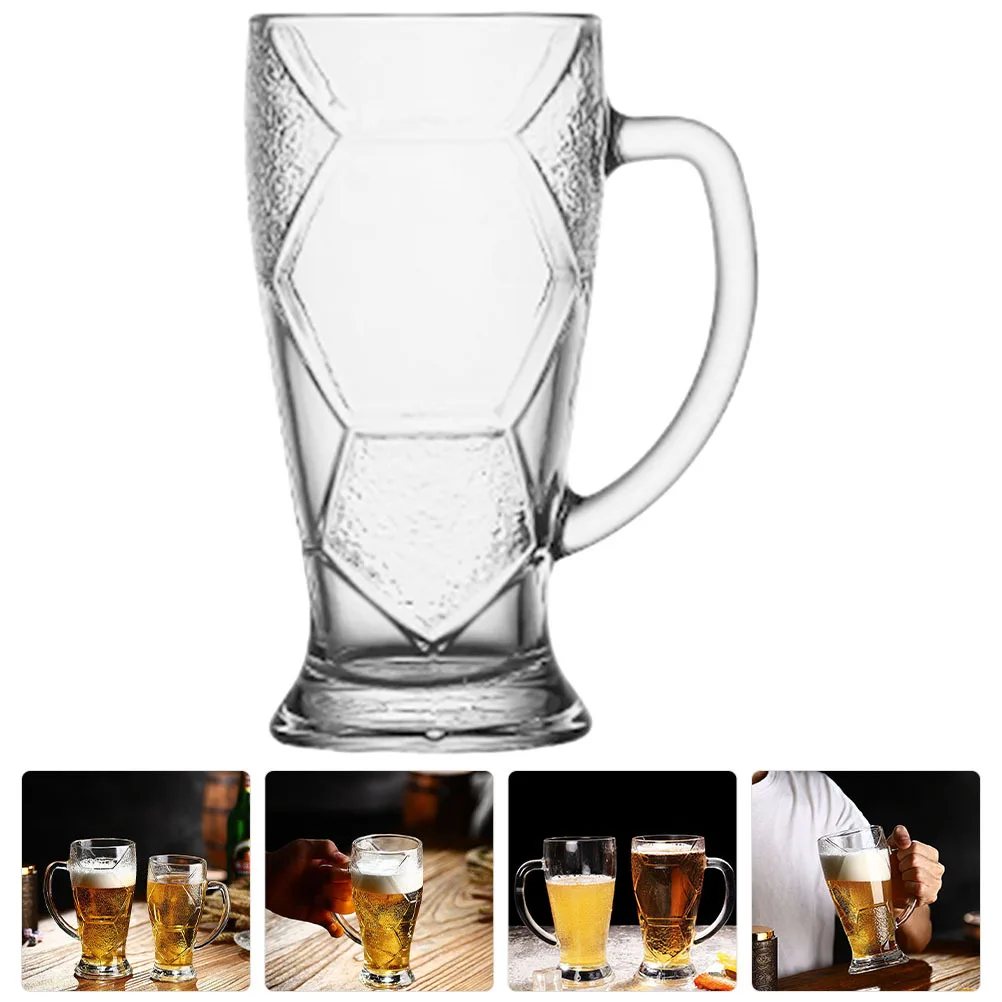 

Large Capacity Glass Beer Mug Clear Handle Beer Drinking Cup for Home Bar Restaurant Party Football Game Viewing