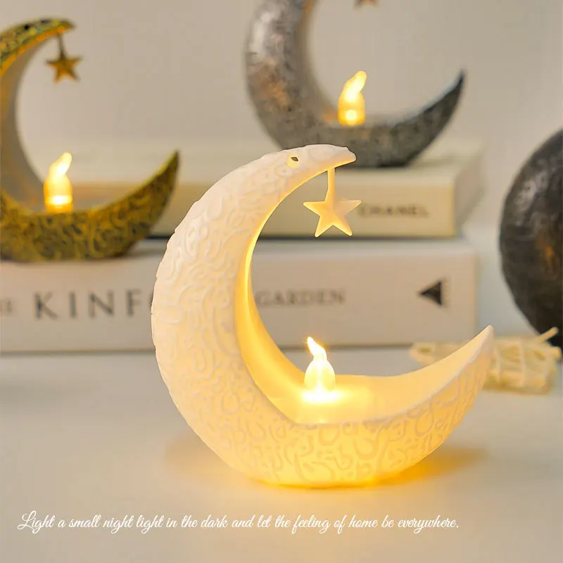 

2025 Ramadan Decoration LED Star Moon Candlestick Lamp Islamic Muslim Eid Mubarak for Ramadan Kareem Home Decor Lamp Party Gifts