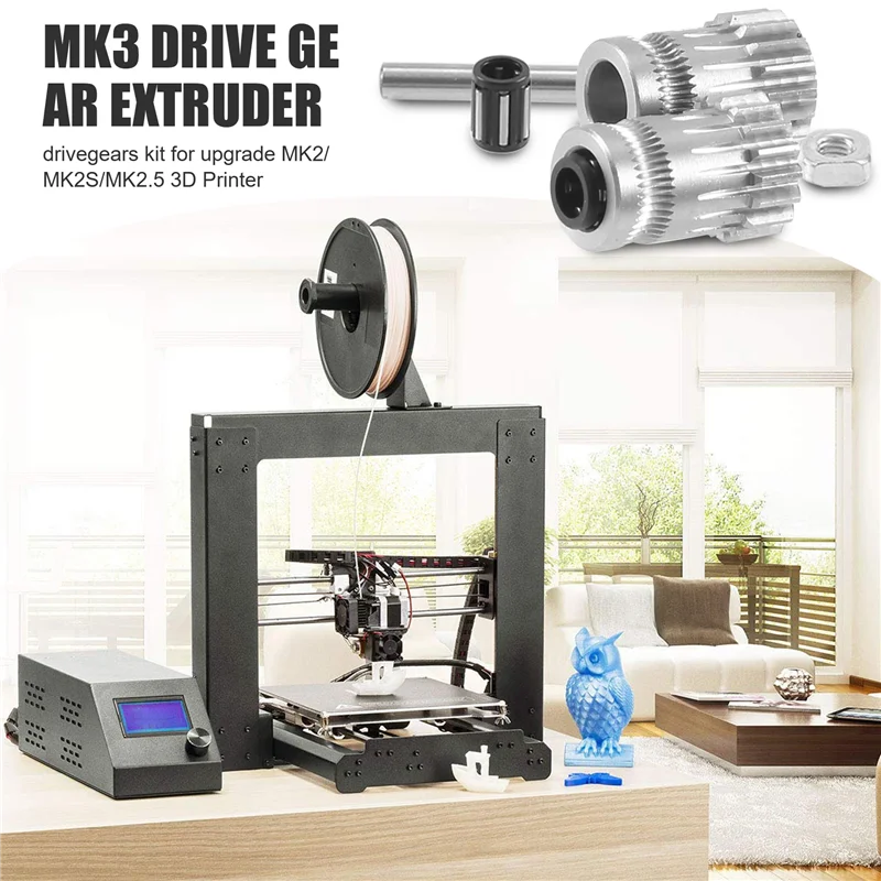 

3D-принтер MK3, экструдер с приводной шестерней, комплект с двумя шестернями, ведущие шестерни, экструзионное колесо для обновления 3D-принтера Prusa I3 MK2 MK2S