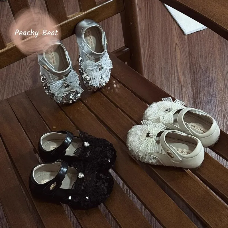 

Fashion Baby Girl Princess Sequins Bow Shoes Infant Toddler Child Retro Soft Shoe Spring Autumn Winter Birthday Party Baby Shoes