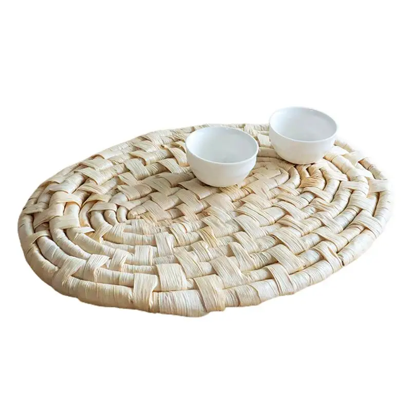 Handmade Heat Proof Mat Sturdy Anti-Scald Round Coasters And Place Mats Heat Proof Mat Simple Natural Rustic Style For Modern