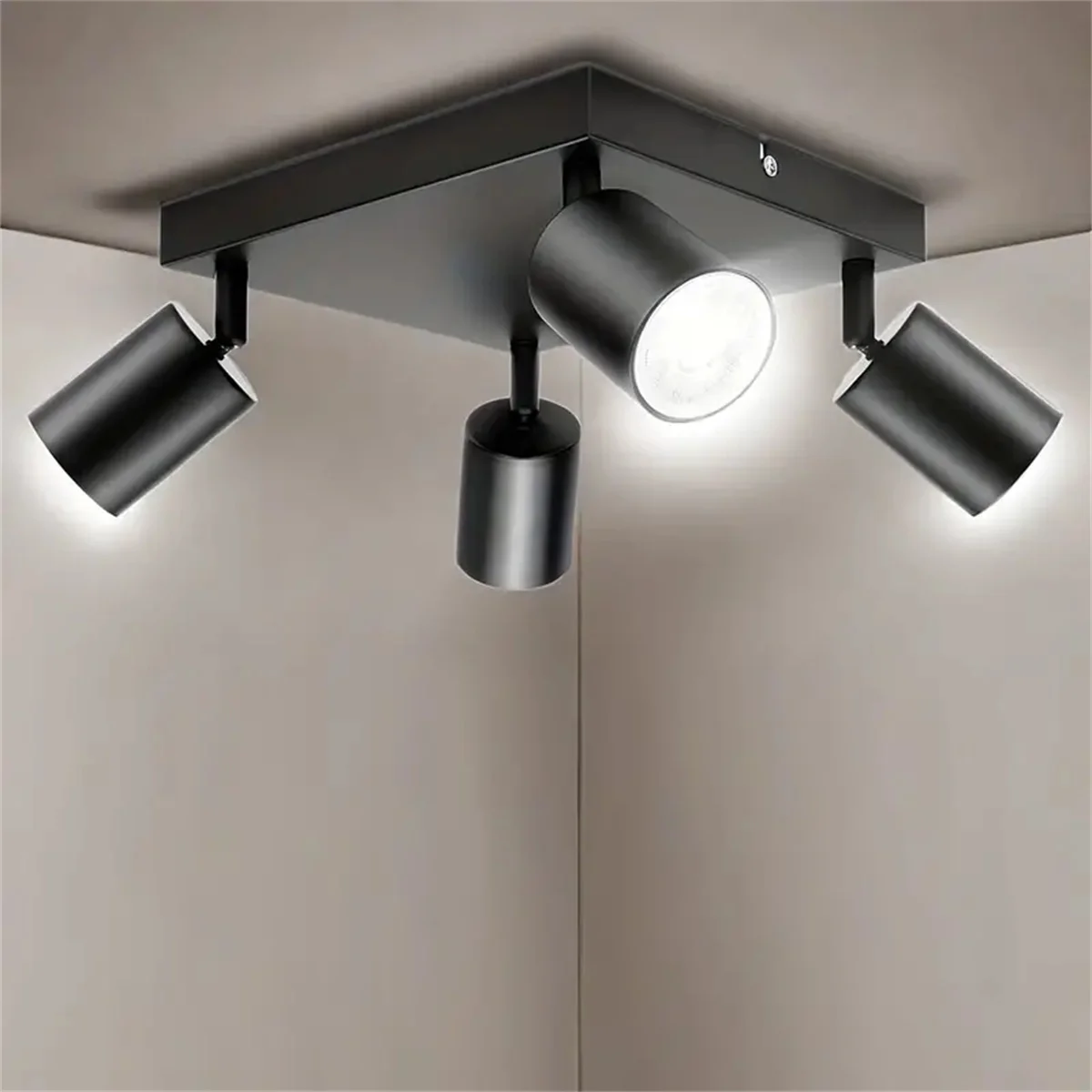 Modern LED Ceiling Light -  GU10 Wall Light Black - Energy Saving, Living Room, Bedroom, Kitchen, Easy Installation, Bulb Not In