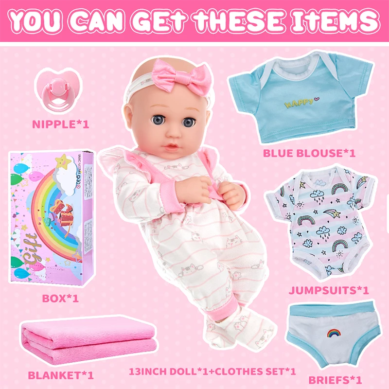 16Inch 40cm Reborn Dolls Baby Dolls Toys Lifelike Reborn Dolls Full Body Silicone Girl Doll Bebe Doll Toys Girl Birthday Gifts