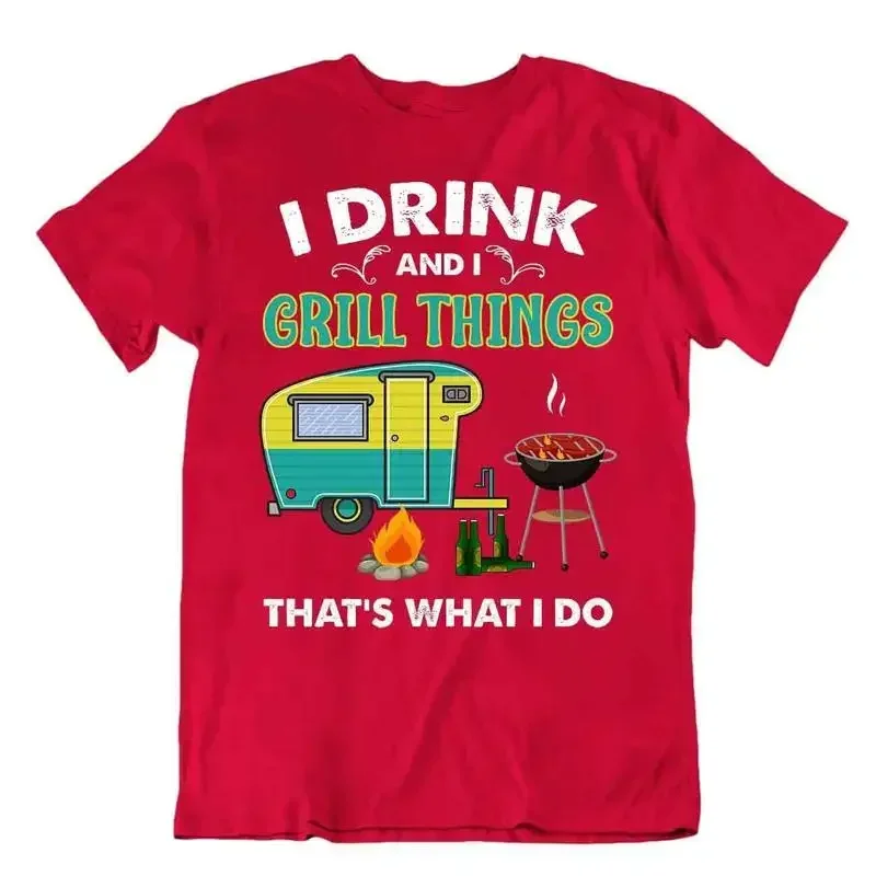 Camping Outside Trip Tshirt Tee Cool Vintage Gift Cute Funny Outdoor Fresh Grill