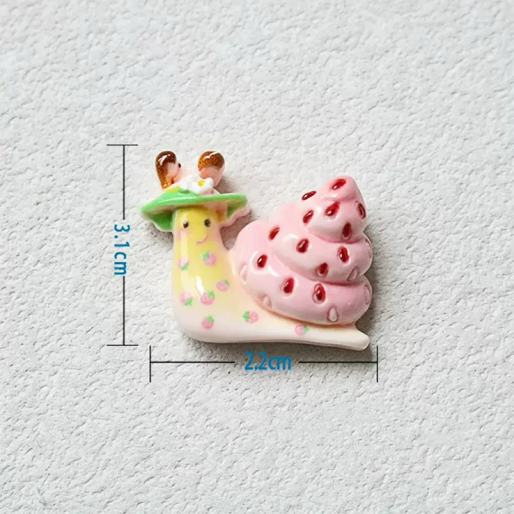 5pcs Kawaii Cartoon Pink Swan Strawberry Snail Sunflower Lion Rainbow Clouds Sleepy Bees Wreath Elephant Junk Phone Case Charms 6