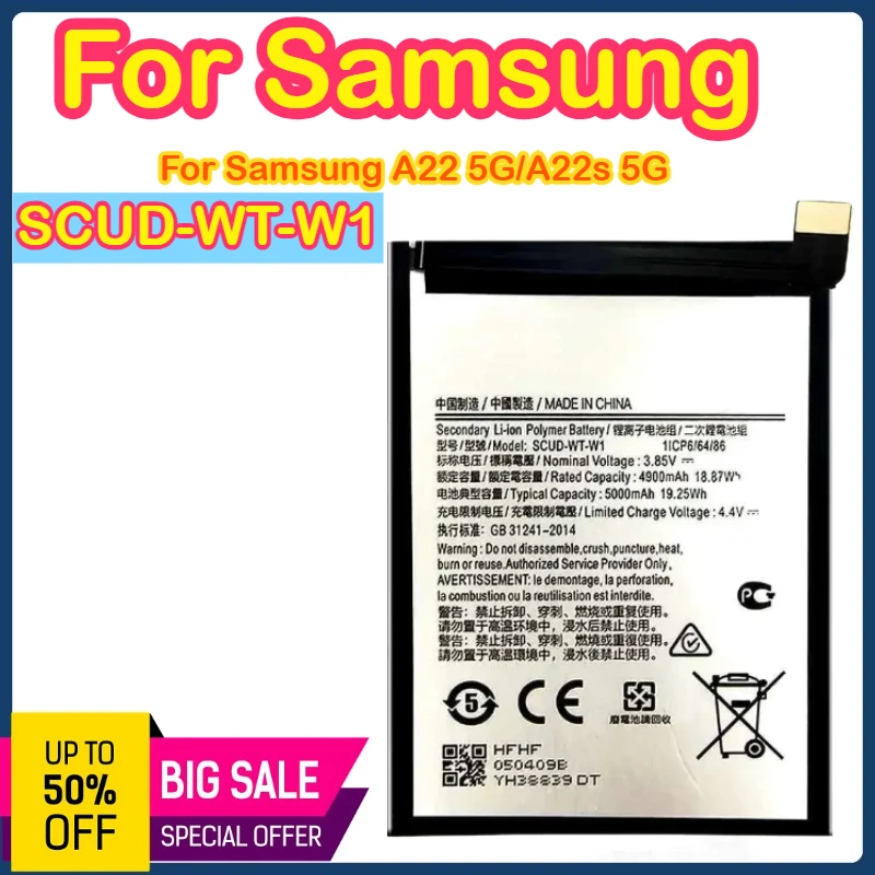 

Scud-WT-W1 5000mAh 3.8V Mobile Phone Battery For Samsung Galaxy A22 5G SM-A226B