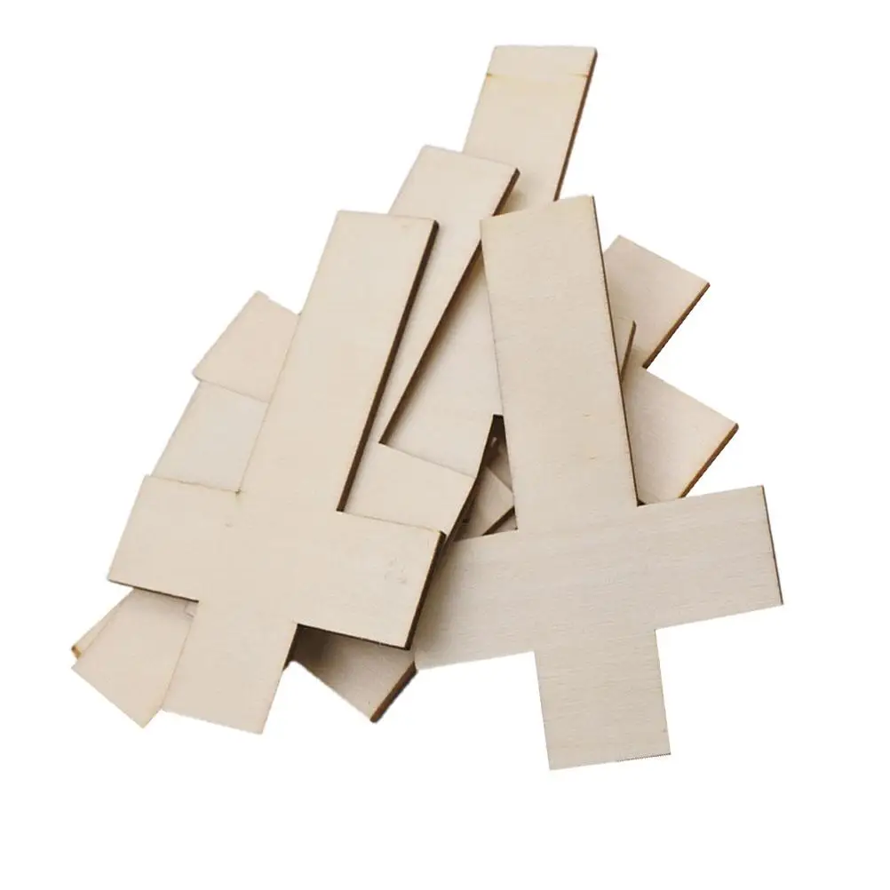 

36 Pcs Wooden Cross Decorations Natural Wood Slices DIY Craft Supplies Smooth Safe Kids Toy Home Car Holiday Wedding Decor