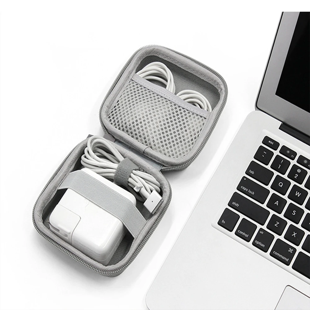 Portable EVA Travel Cable Electronics Gadget Bag Organizer Storage Case For Notebook Laptop Macbook Air Pro Charger Adapter