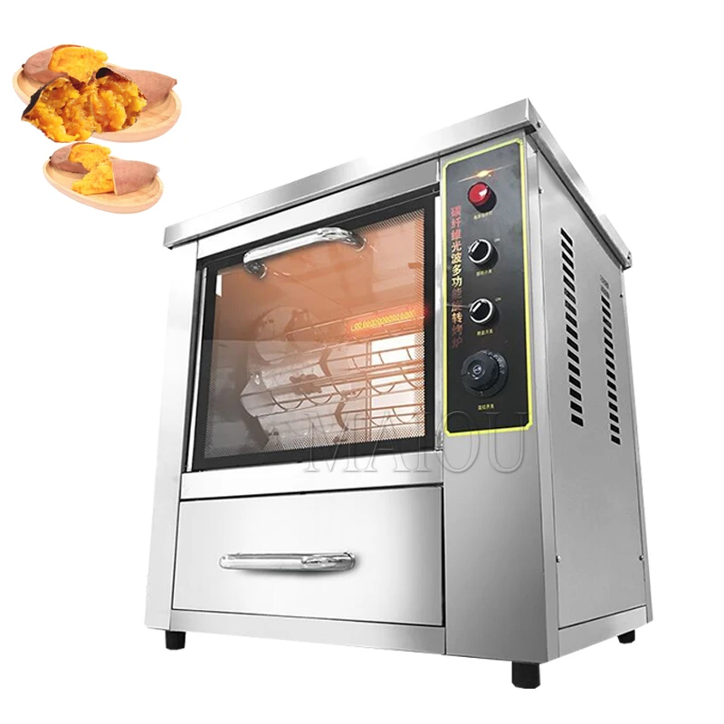 Rotisserie de frango com rotação automática de mesa, forno grelhado, elétrico, comercial, batata doce, máquina de torrefação de milho