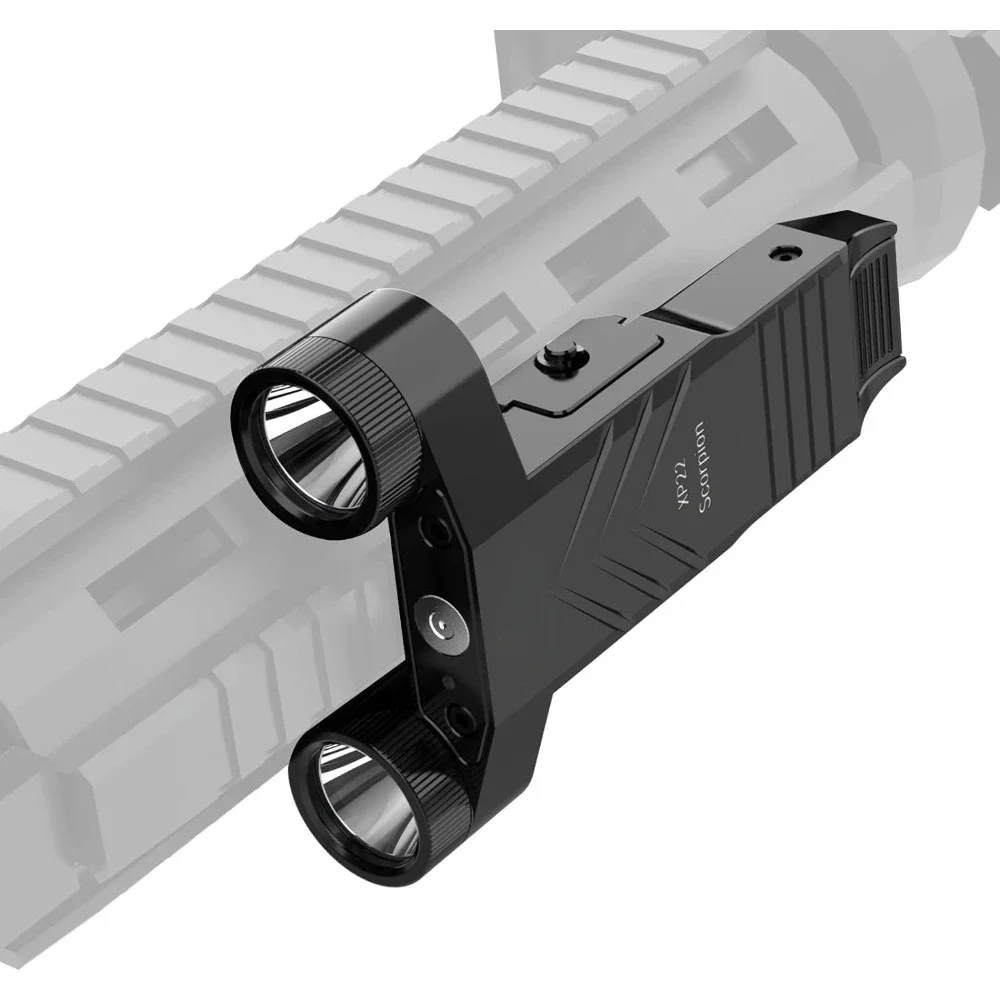 

LED Tactical Flashlight with Strobe, Low-Profile Rail-Mounted Compact Weaponlight with Built-in Pressure Switch Rail