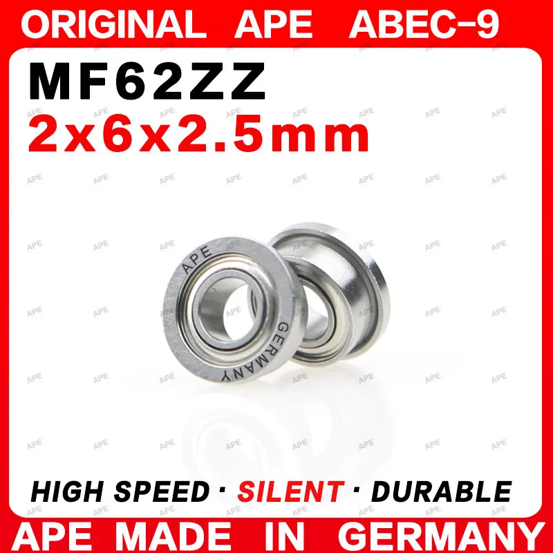 5-20Pcs Germany APE ABEC-9 MF62ZZ Bearing 2x6x2.5mm MF62 Z -2Z RS Precision High-Speed Flange Bearings
