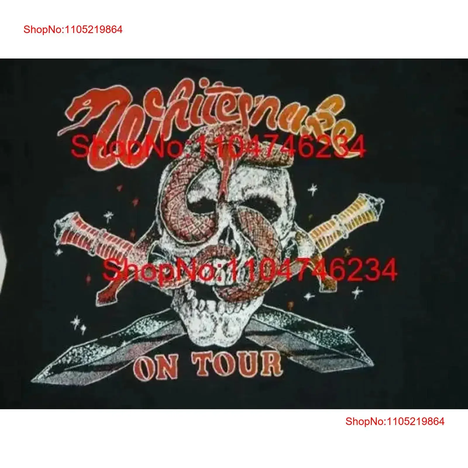 Черная хлопковая футболка Whitesnake On Tour VM6932, винтажная стильная мягкая модная слегка дизайнерская одежда, винтажная одежда