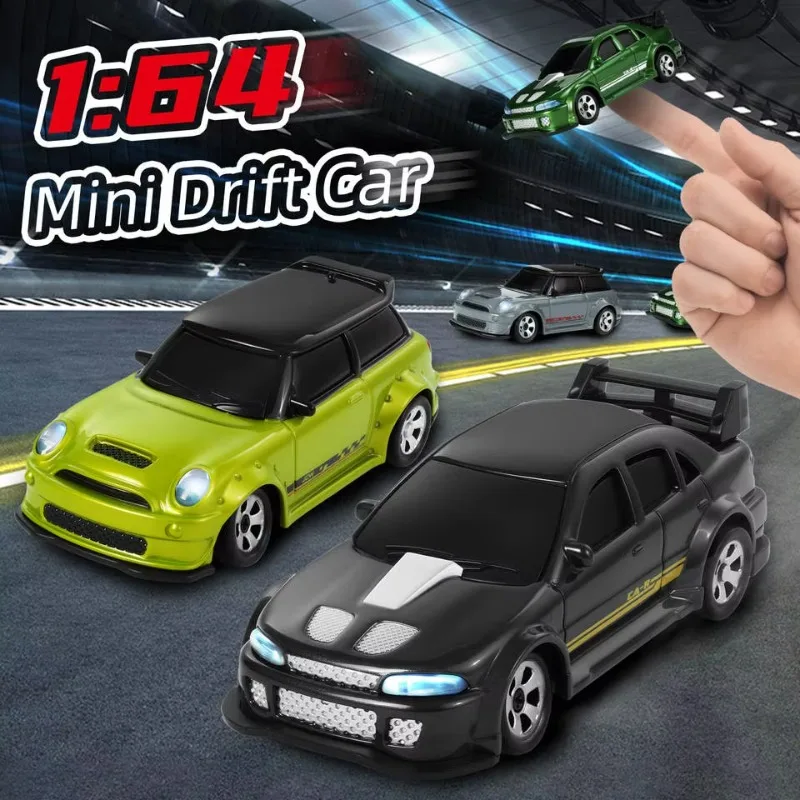 1/64 Desktop Four-Wheel Drive RC Drift Car 2.4G Pocket Mini Remote Control Toy for Children