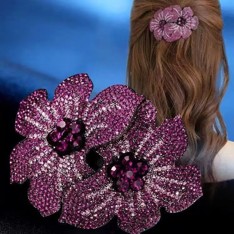 

Новая заколка для волос со сверкающими кристаллами, корейские роскошные аксессуары для волос для женщин, элегантная весенняя заколка для волос, верхняя заколка для вечеринки