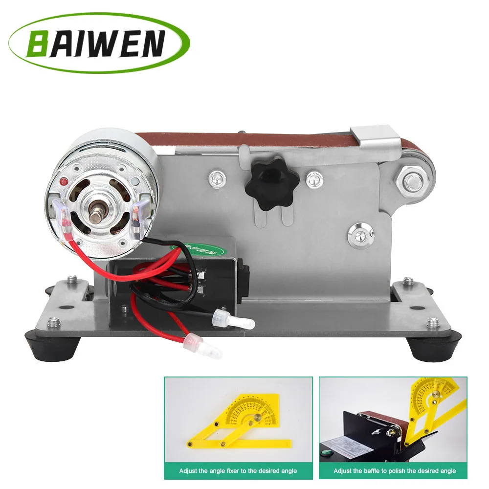 110V/220V ขัดเครื่องขัดส้นเท้า Mini Multifunctional Sander เข็มขัดไฟฟ้าเครื่องตัดขอบ Sharpener Grinder 7ความเร็วปรับ