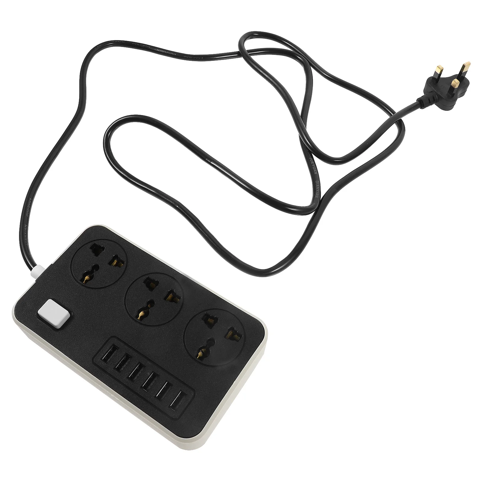 

Power Strip with 2 Meter Cable Uk Plug Multi Functional Plug Board Built-in USB Ports and Switch Sockets for Home Office