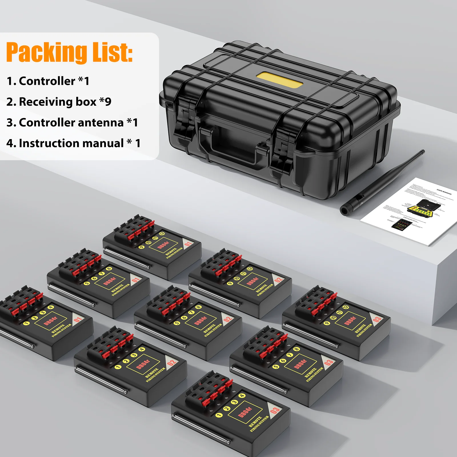 U'King 36 Cues 500 متر وحدة تحكم المسافة DBR01 الارسال وأجهزة استقبال 4-Cue LED وحدة تحكم في إضاءة المسرح #2