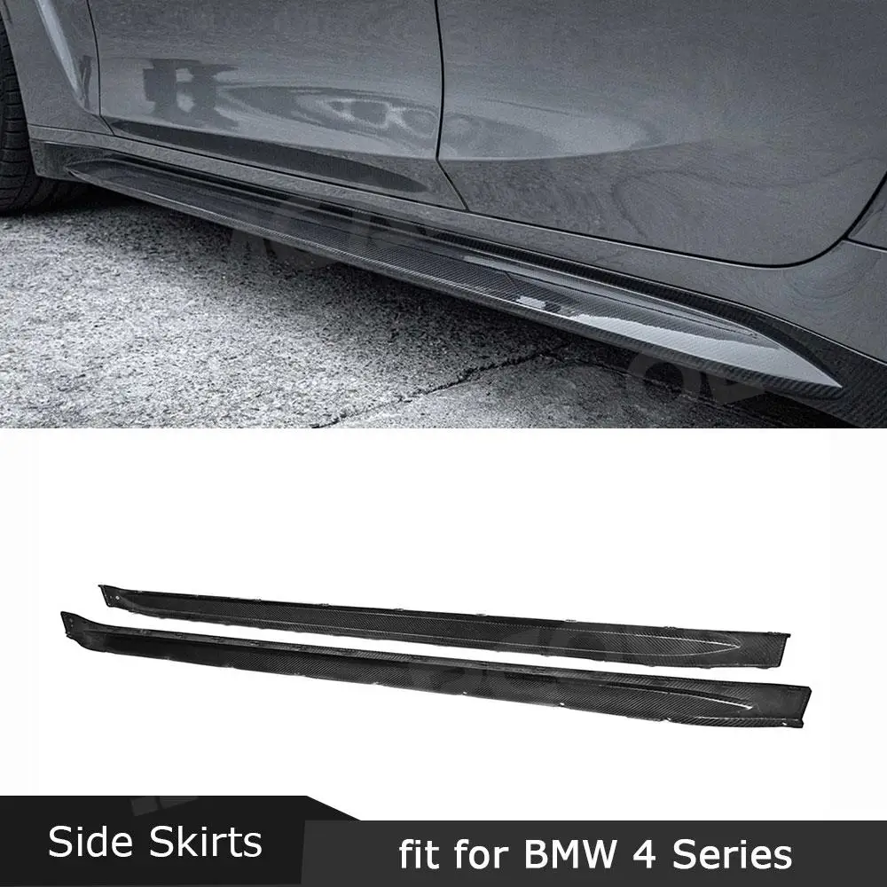 

Dry Carbon Fiber Side Skirts Bumper Apron Covers Lip 2 Door for BMW 4 Series G82 G83 M4 Coupe 2021 + FRP Protective Cover