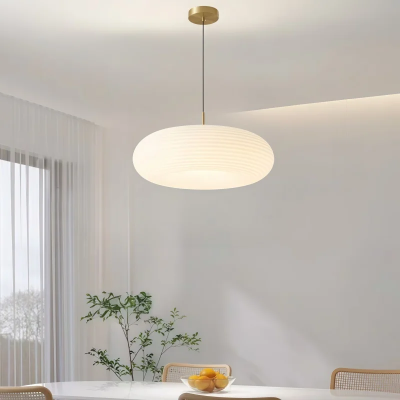 Round doughnut-shaped ceiling LED pendant light for bedroom room lighting, dining room home, white creative lighting fixture