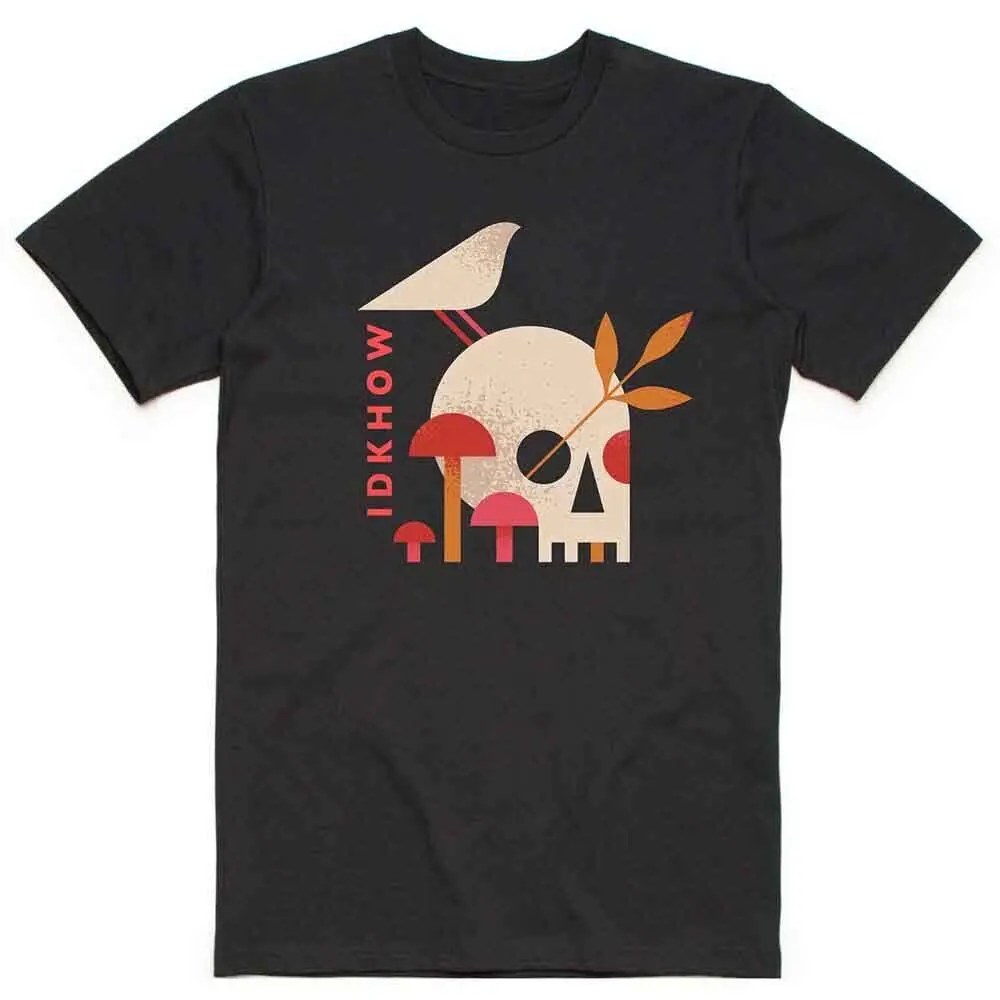 iDKHow Mushroom Skull T-Shirt Black New