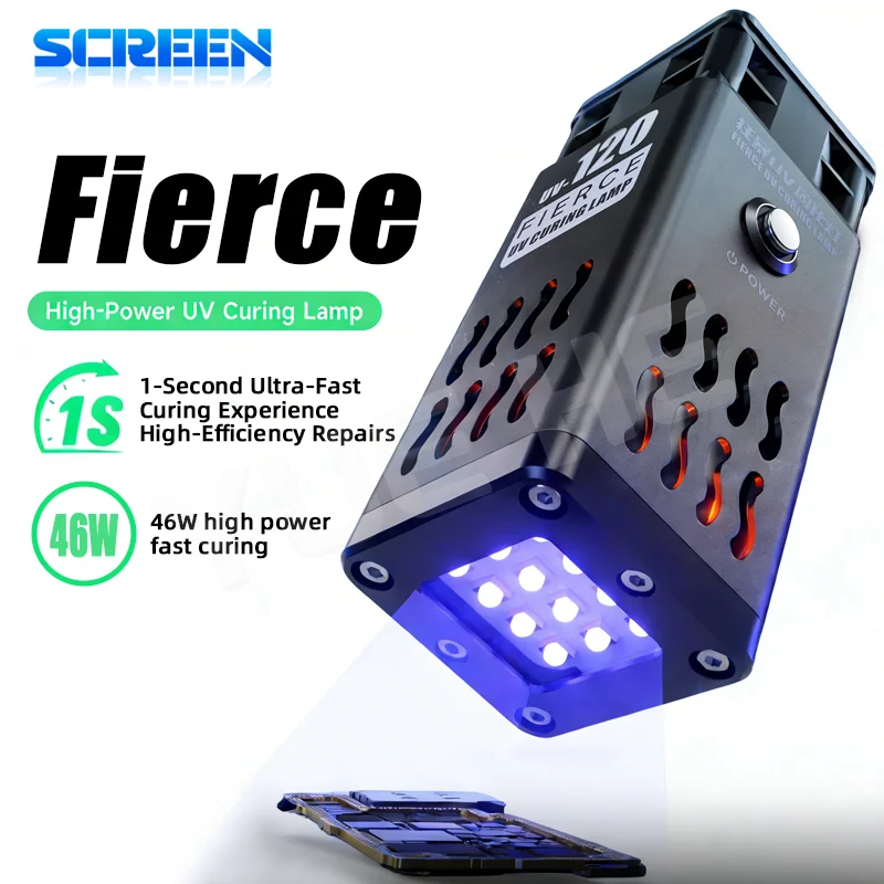 

МЕХАНИК Профессиональный светодиодный полимеризационный светильник UV-120 46 Вт, быстрое отверждение для УФ-клеевых чернил, прецизионная смола, электронная микросхема, ремонт печатных плат