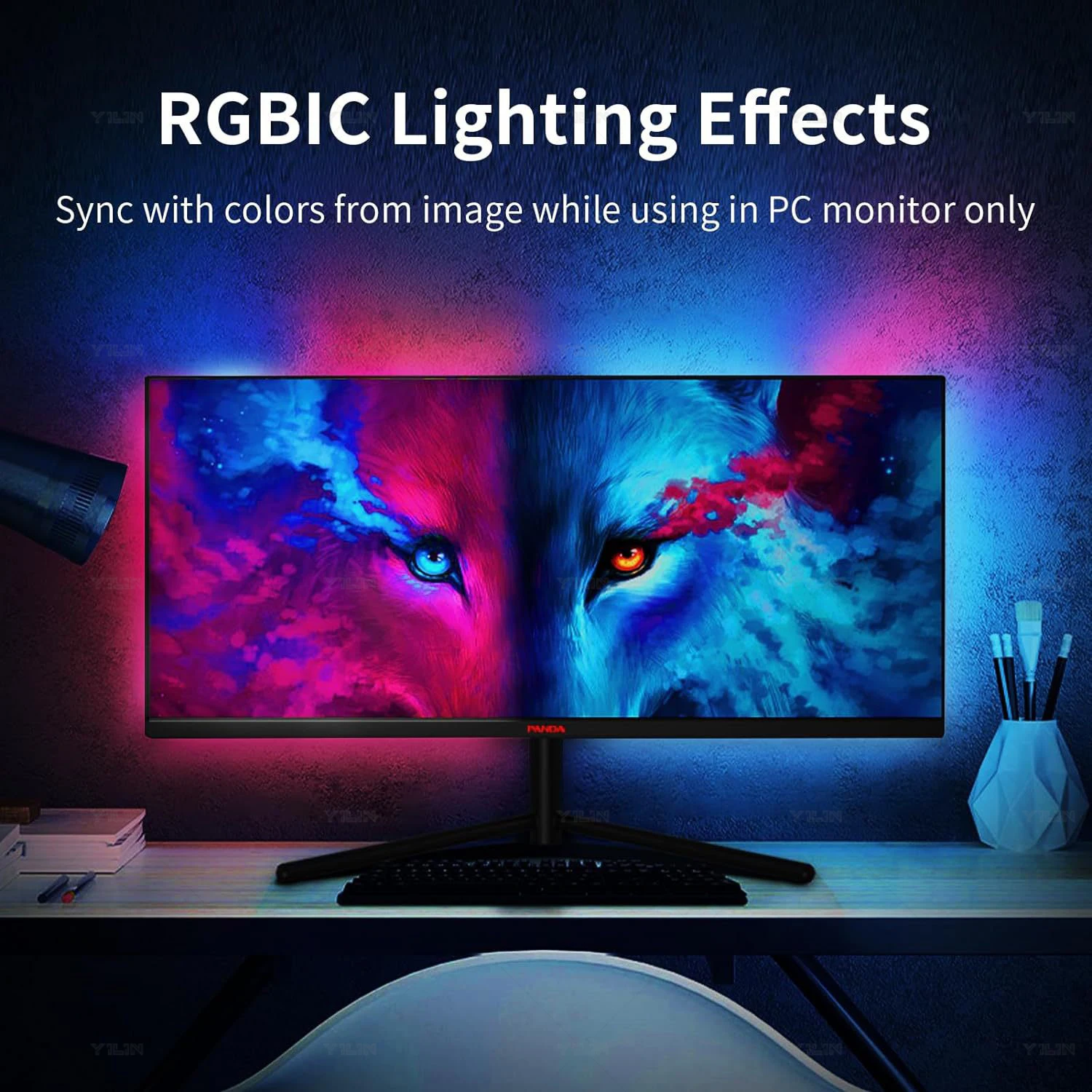 USB LED Strip komputerowy Dream Color RGBIC Monitor Back Light Bar PC Monitor Screen Color Sync Light Strips Inteligentne sterowanie oprogramowaniem