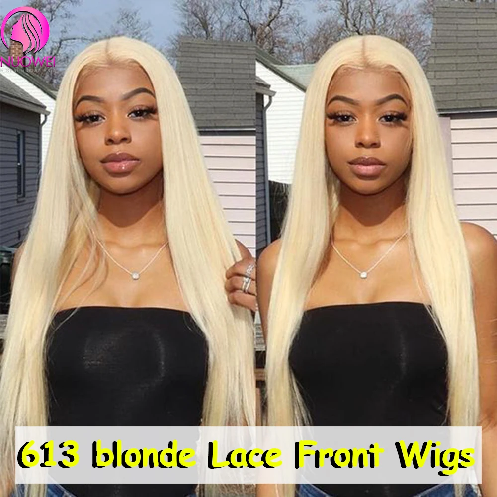 613 Blonde Lace Frontal Human Hair Wigs 180% Density Transparent Lace Front Wig 13x6 Lace Front Wigs Preplucked Straight Wigs