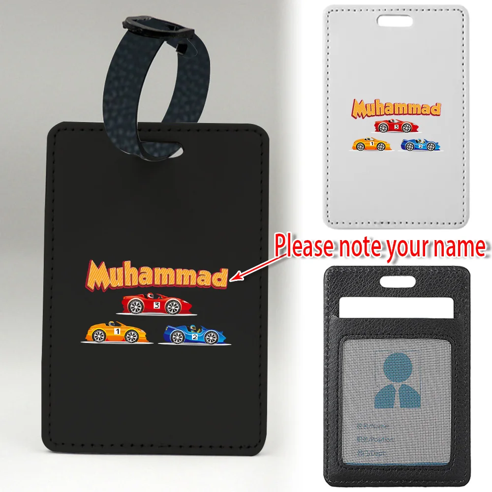 

Customized Name Airplane Pass Identifier Label Luggage Tag PU Suitcase Tag Baggage Name Card Address Holder Boarding Label Strap