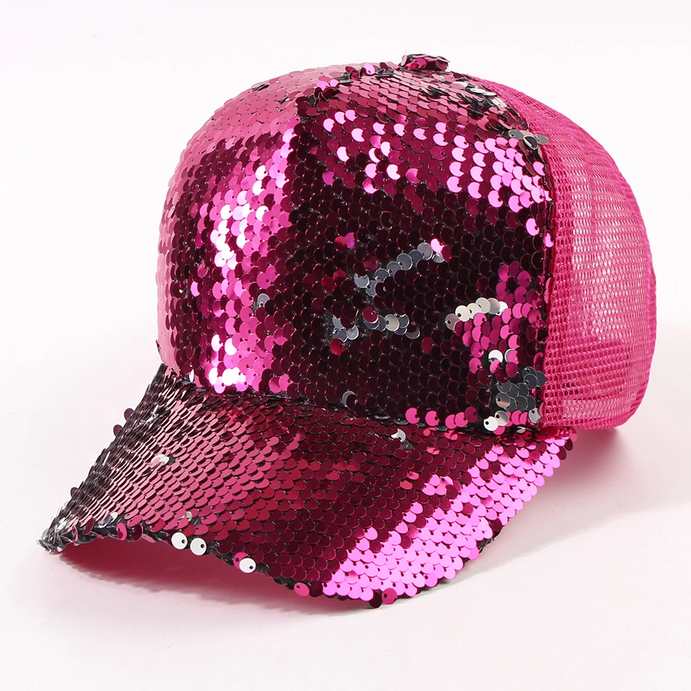 1 Men\'s AND WOMEN\'S Seasonal Breathable Mesh Fashionable Casual Sequin Baseball Cap