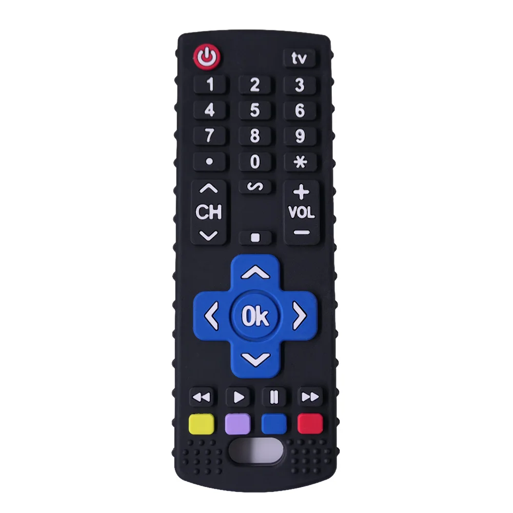 

2025 new children's remote control teethers silicone anti-feeding simulation remote control teethers food-grade soothing toys