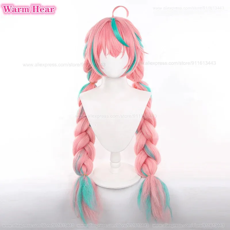 لعبة Varesa الاصطناعية طويلة 100 سنتيمتر مختلط اللون مزدوجة تويست جديلة شعر مستعار مقاومة للحرارة الشعر هالوين حفلة تأثيري أنيمي الباروكات سم ؛ 5