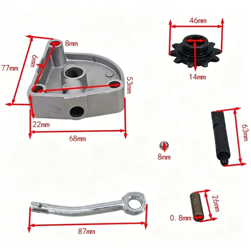 A58X-For 49Cc 60Cc 66Cc 80Cc Motorcycle Parts 10 Teeth Drive Sprocket 3 Hole Clutch Cover Clutch Camshaft Nut Kit Bicycle