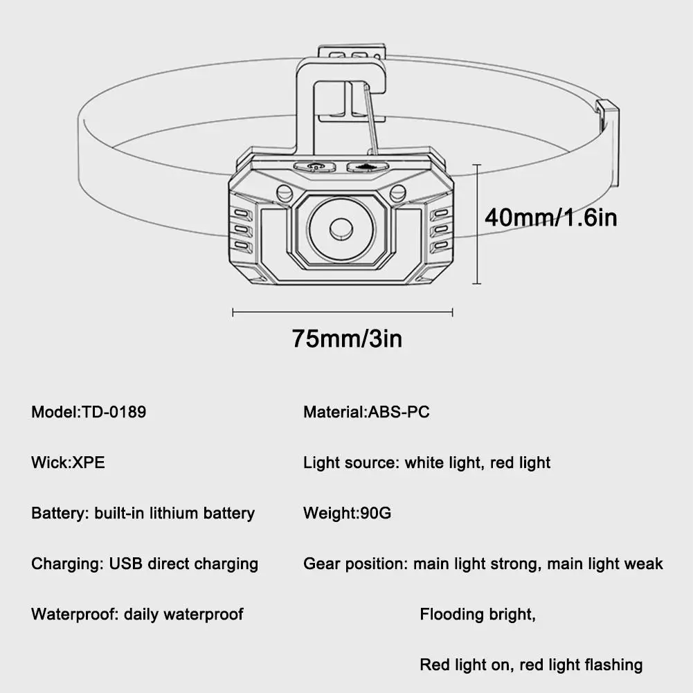 Portable Induction LED Headlamp USB Rechargeable Headlight Smart PIR Motion Sensor Head Lamp Waterproof Head Flashlight