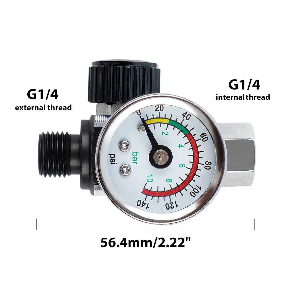 Adjustable Air Pressure Regulator G1/4, Air Pressure Valve/Gauge High Dial Accuracy, Easy to Install, for Air Tools & Spray Gun