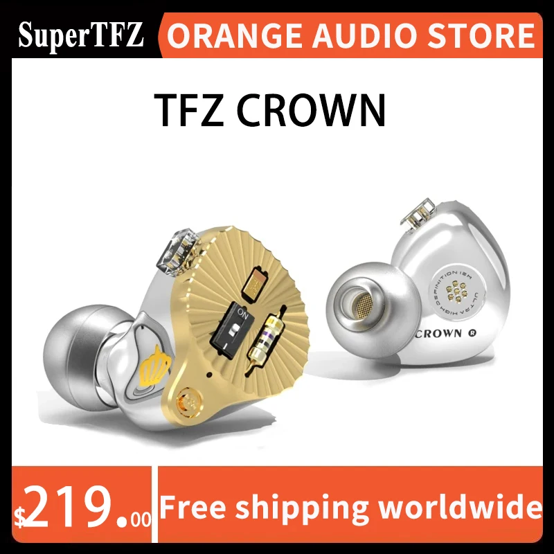 TFZ CROWN SuperTFZ 12MM Dynamic Driver HiFi Audiophile In-ear Earphone IEMs with Dual Impedance Mode Tuning Switches