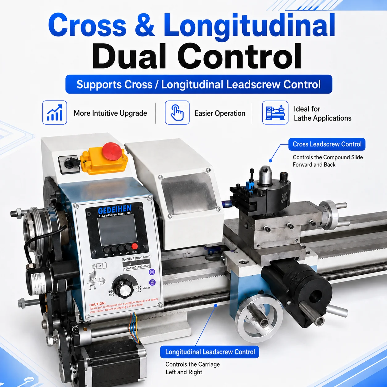 Electronic Lead Screw Upgrade Kit Dual-Axis Change Gear Controller for WM210V BHC210 HS210 JY210V CTC210 Lathe