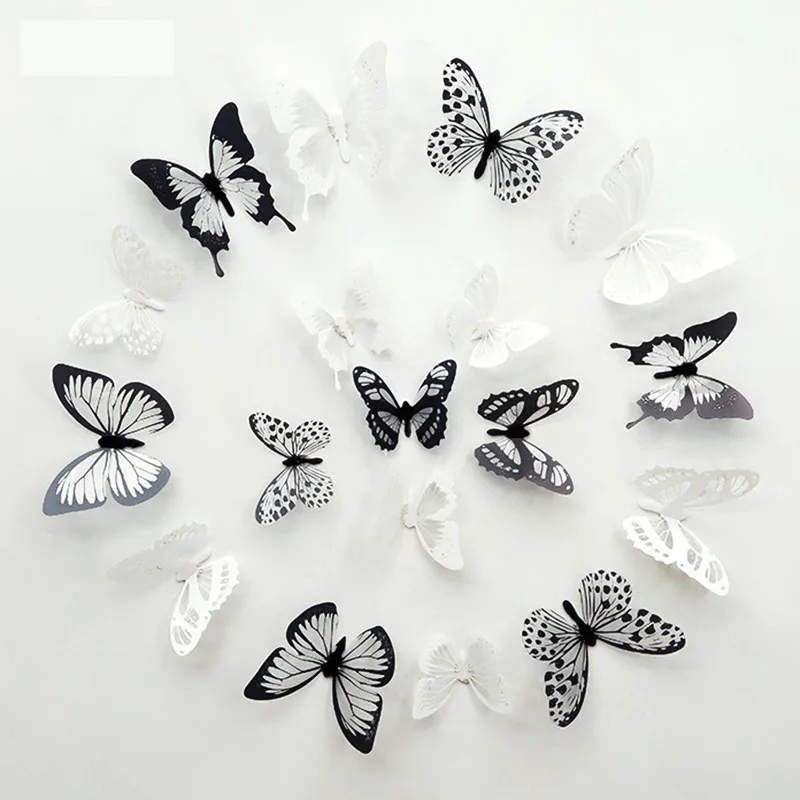 18Pcs/Set 3d Crystal Butterfly Wall Sticker Beautiful Butterflies Art Decals Home Decor Stickers Wedding Decoration On The Wall