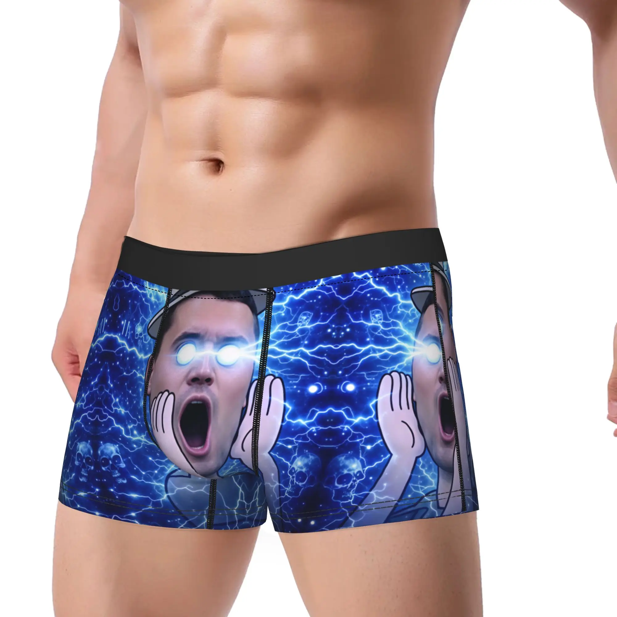 Charlie Kirk Glowing Eyes Lightning Meme Underwear Men Boxer Brief Comfortable Boxershorts Trenky Custom DIY Oversize Underpants