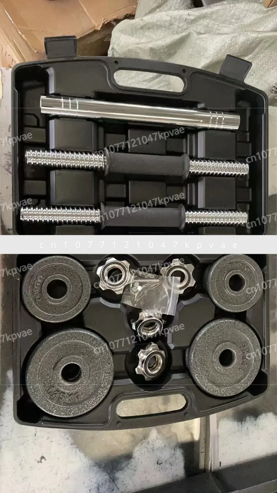 10kg-30kg Gym Home Weightlifting Dumbbells with Box Painted Black Painted Cast Iron Dumbbells Can Be Connected To A Barbell Set.