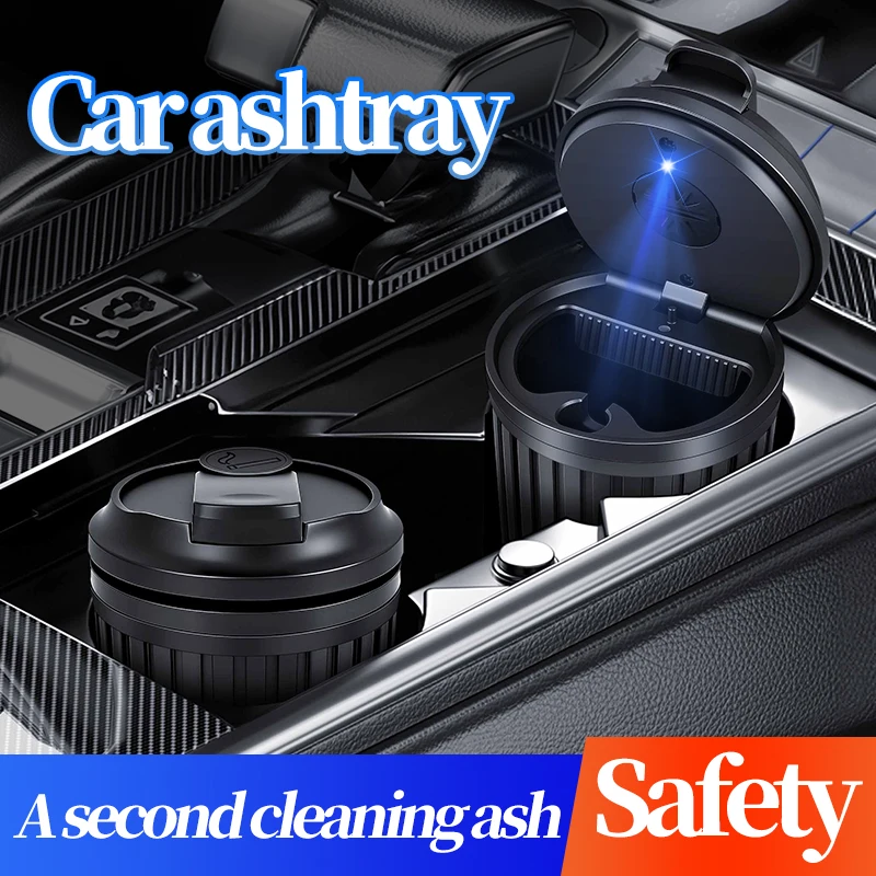 

Coffee cup design portable and detachable car ashtray cup with lid and LED light car ashtray holder car accessory