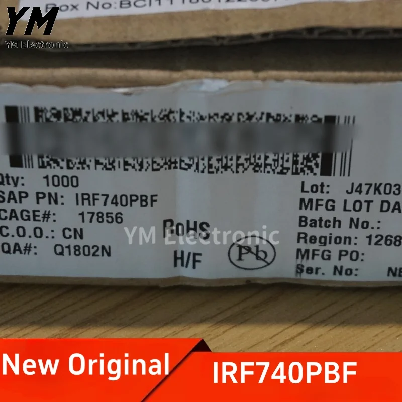 New Original IRF740PBF IRF740 TO-220 400V/10A N-channel MOSFET field-effect transistor