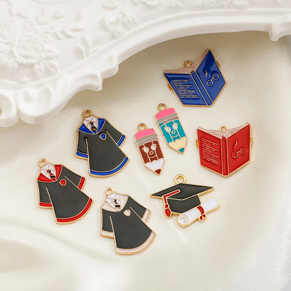 accessori gocciolanti per l'olio della stagione di laurea fai da te, abiti da scapolo, berretti da scapolo, accessori di abbigliamento in lega